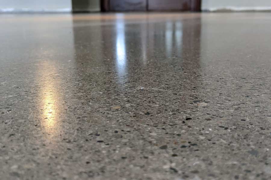 Polished concrete floor in Hobbs, New Mexico showing nature stone